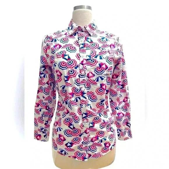 LANDS END women’s button-down long sleeve beach shirt - Picture 1 of 6